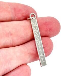 Cox High School Sterling Silver 925 Bar Pendant | Roman Numerals 2028